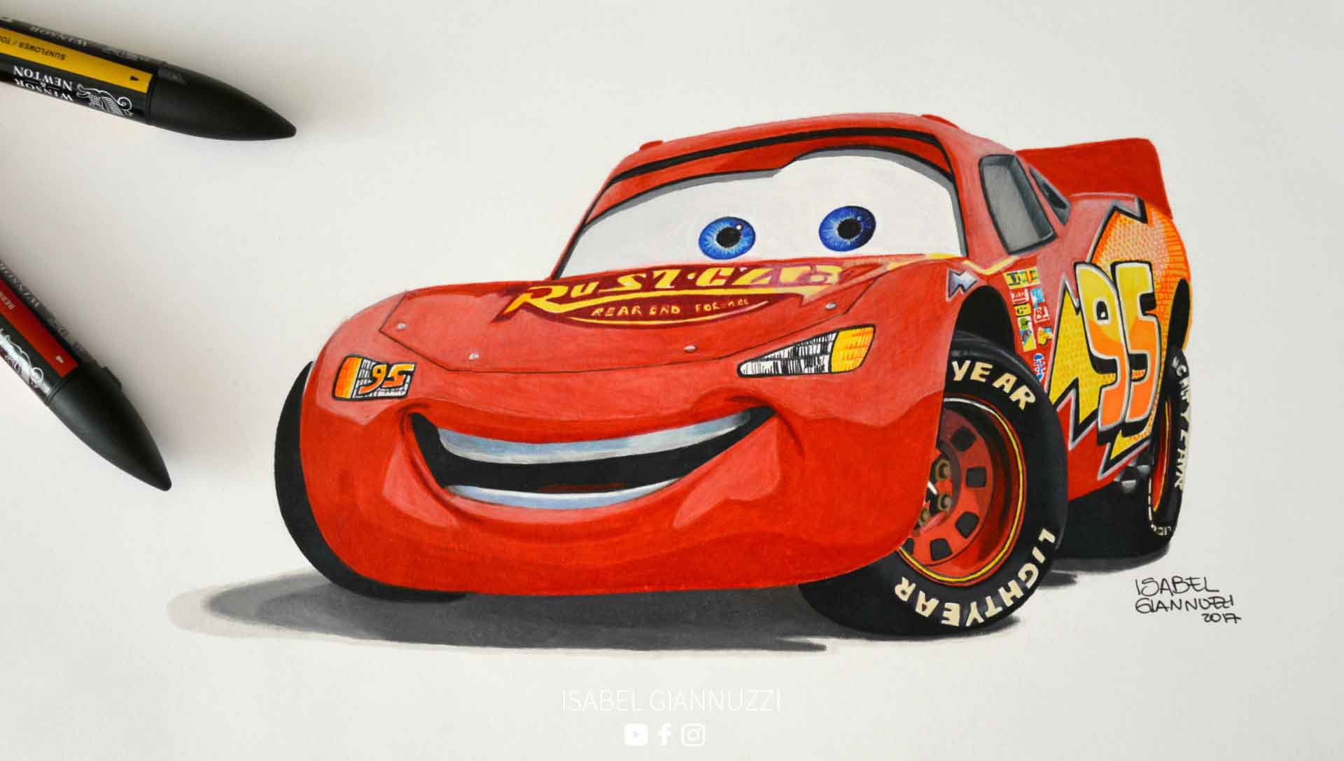 Disegno Saetta McQueen Cars 3 Disney Art