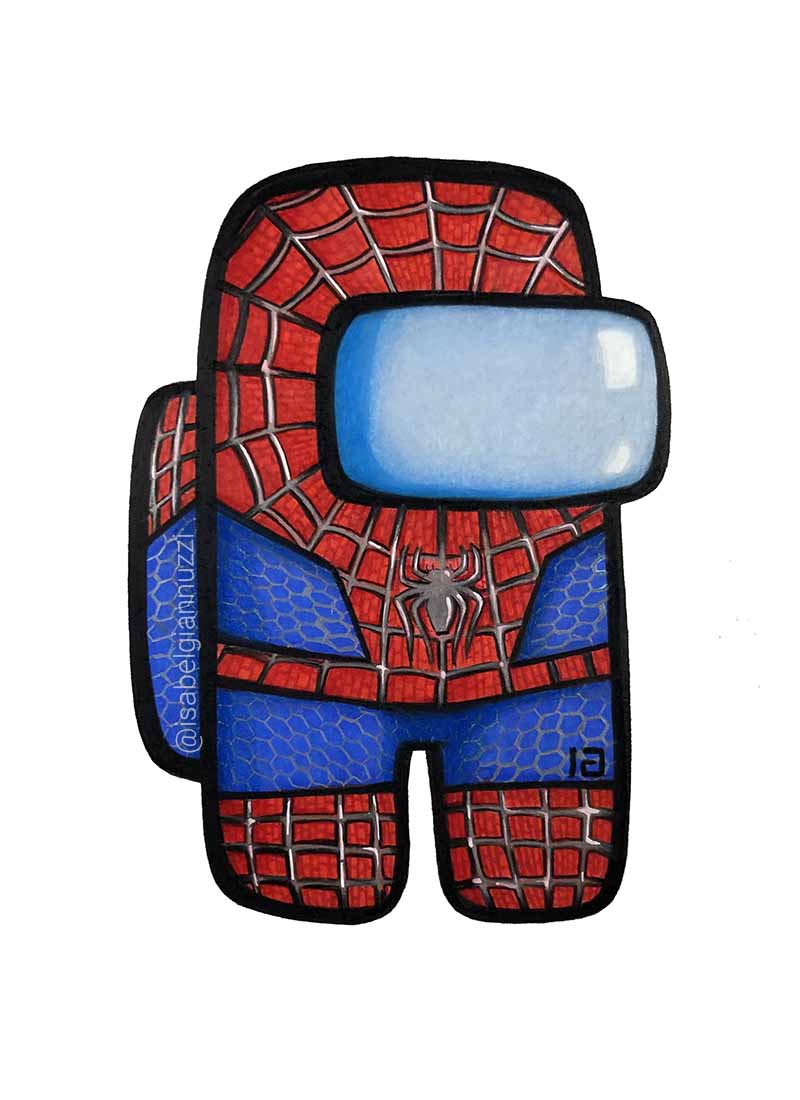drawing among us spiderman skin character isabel giannuzzi